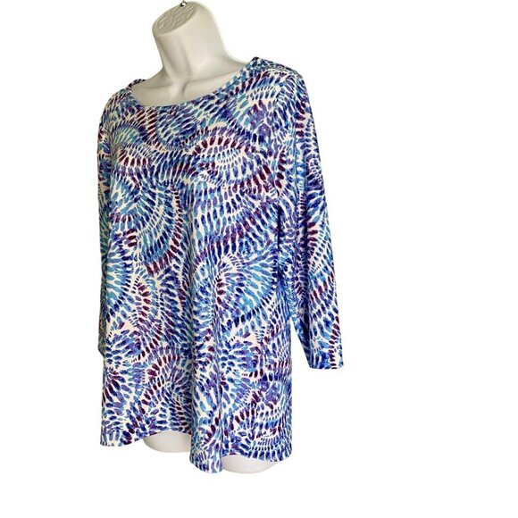 Juniper + Lime 3/4 Sleeve Jacquard Colorful Print Women's Medium NEW - Picture 3 of 8